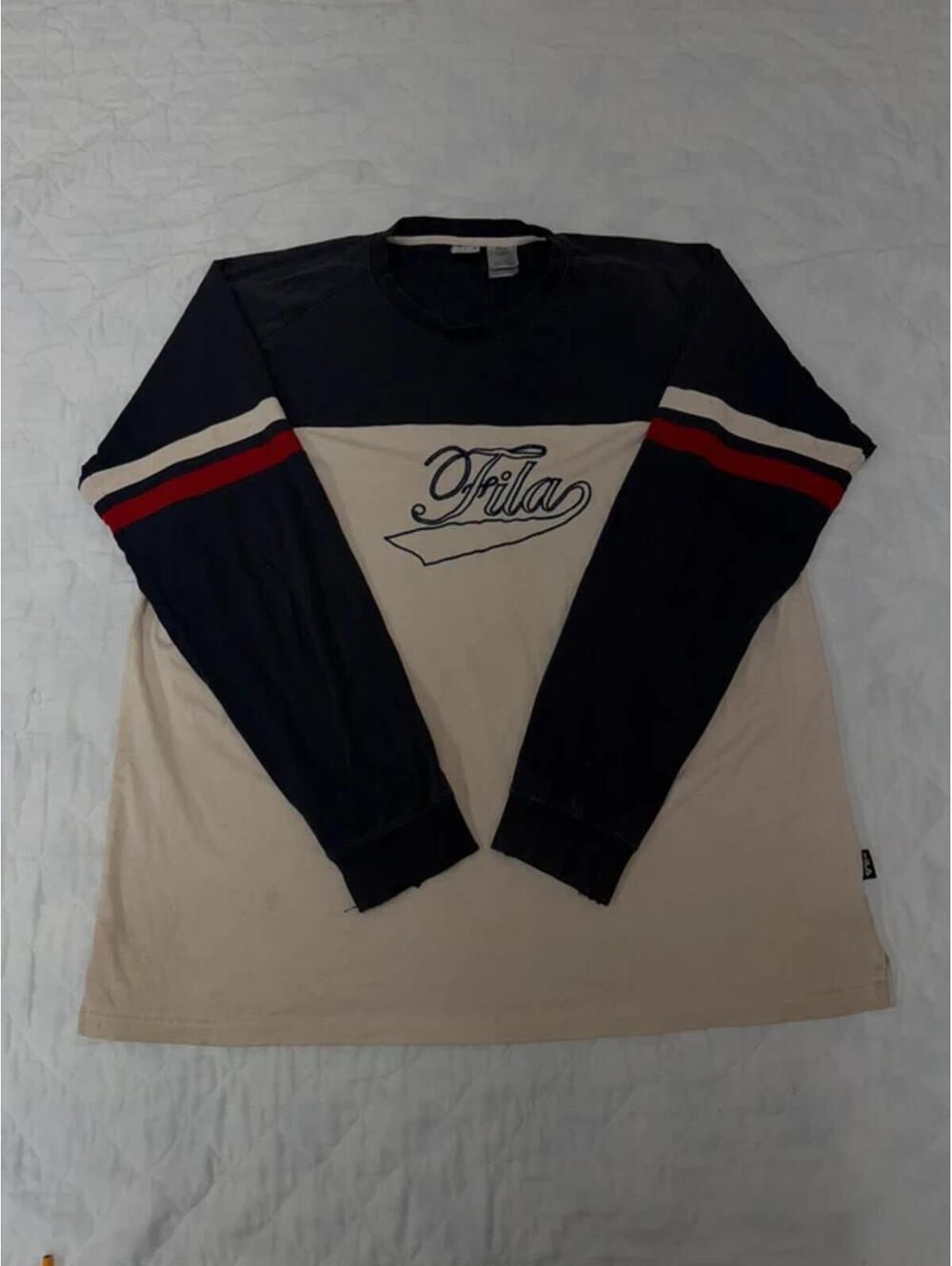 Vintage 90s FILA Colorblock Long Sleeve Tee